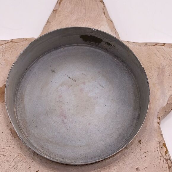 Star Shaped Distressed Wood-Like Candle Holder & Large Candle - Picture 8 of 16